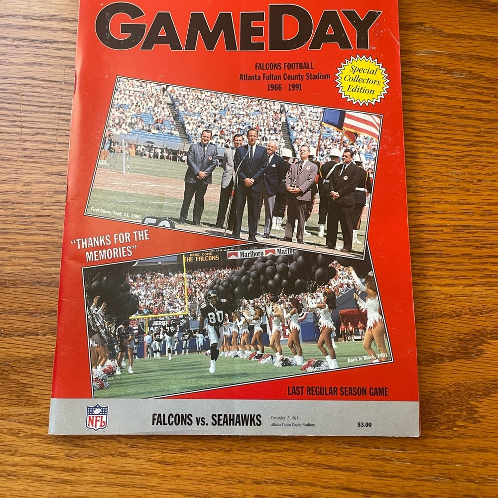 GameDay Special Collection Edition Program Falcons Seahawks 1991
